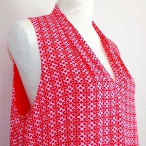 Vince Camuto orange white summer long tunic size M